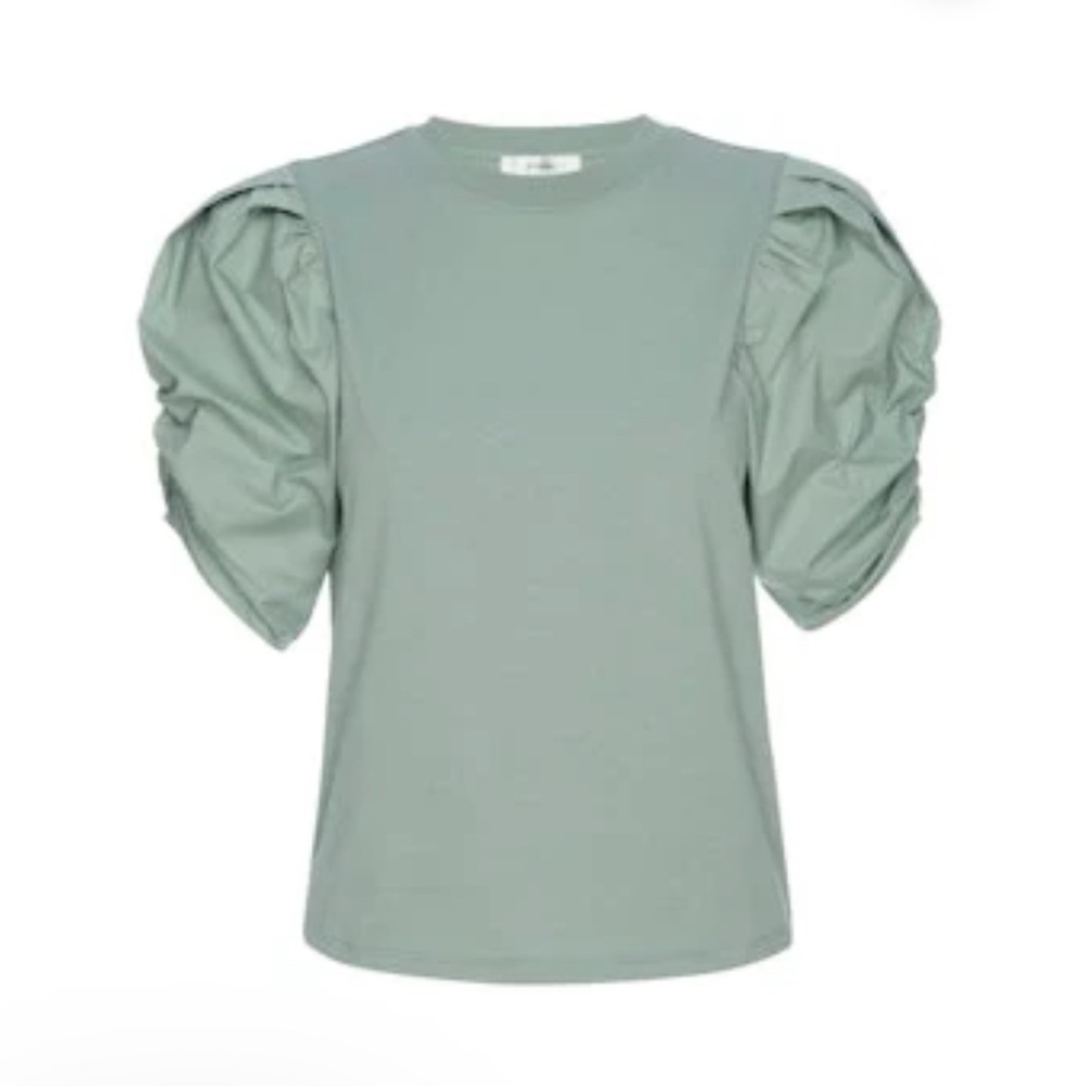 FRAME- PLEATED PUFF SLEEVE TEE. Size S